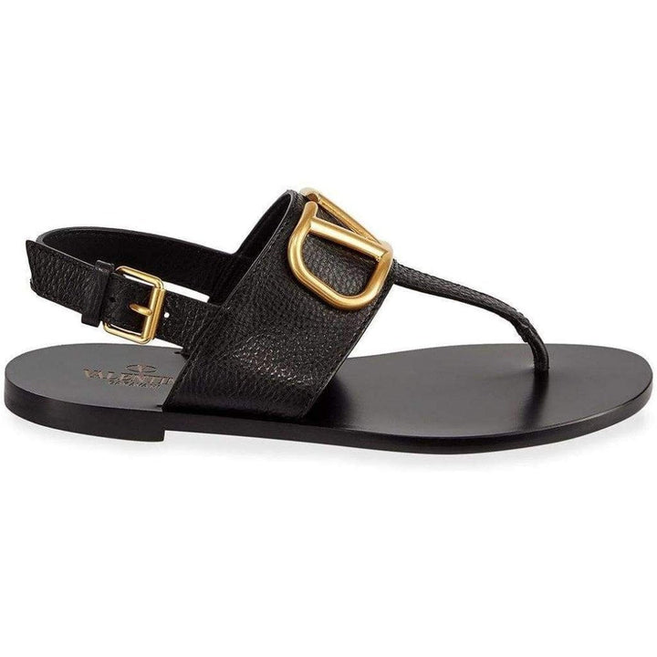 Valentino-V-LOGO Leather Thong Sandal - Runway Catalog