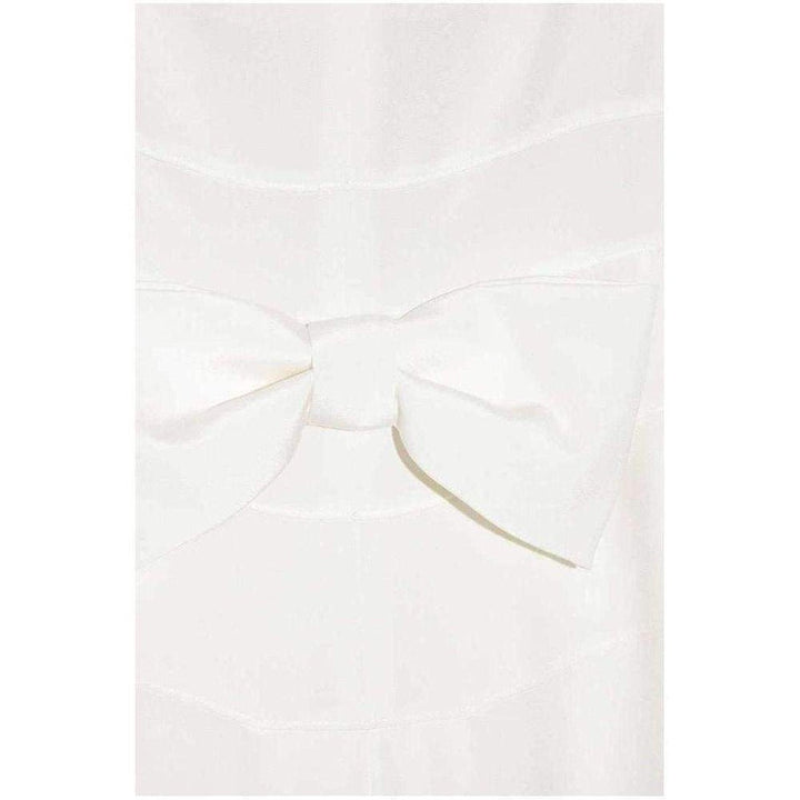 Ivory Bow-Back Strapless Silk Gown
