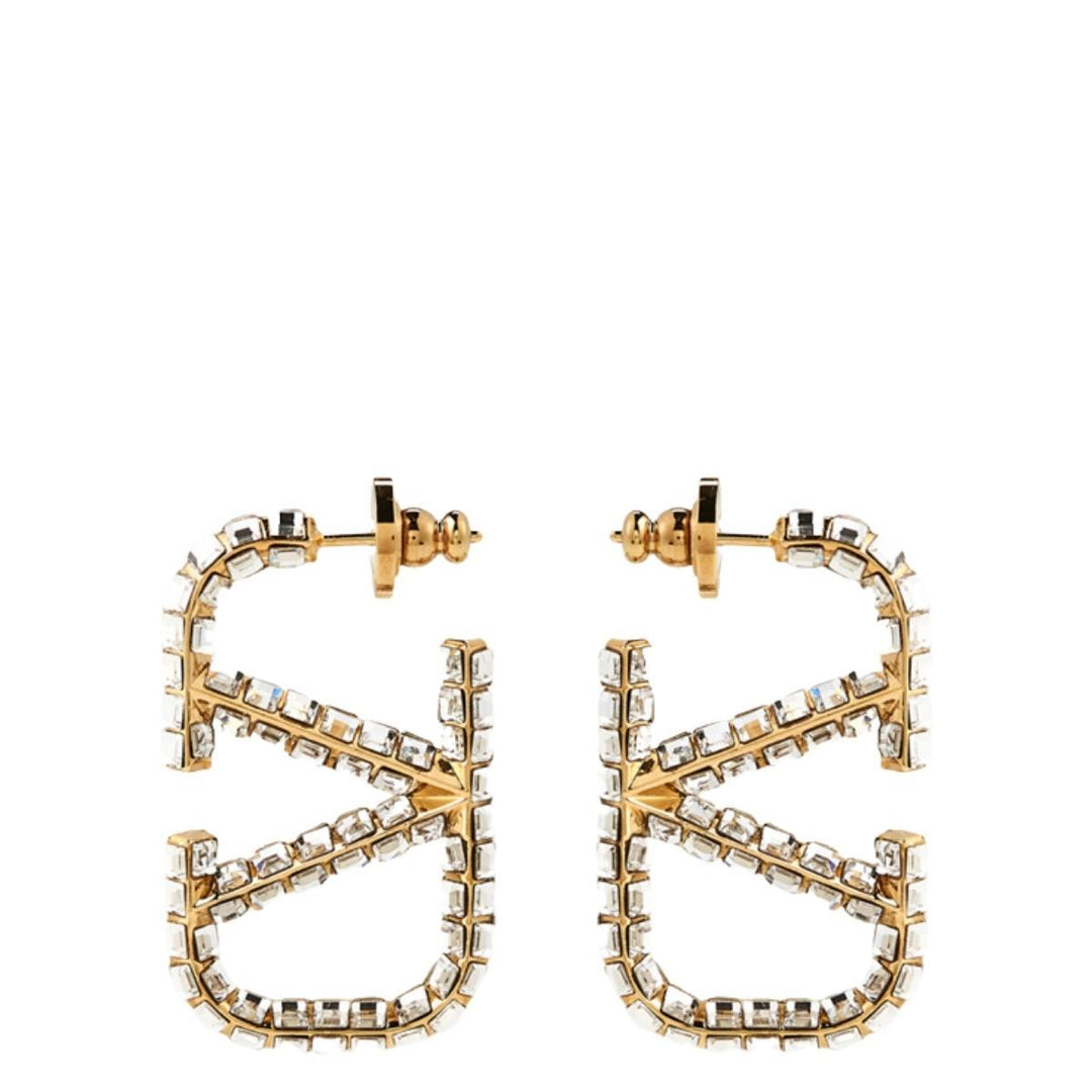 Valentino-VLOGO Strass Pendant Earrings - Runway Catalog