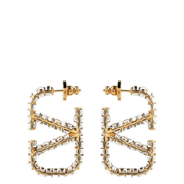 Valentino-VLOGO Strass Pendant Earrings - Runway Catalog