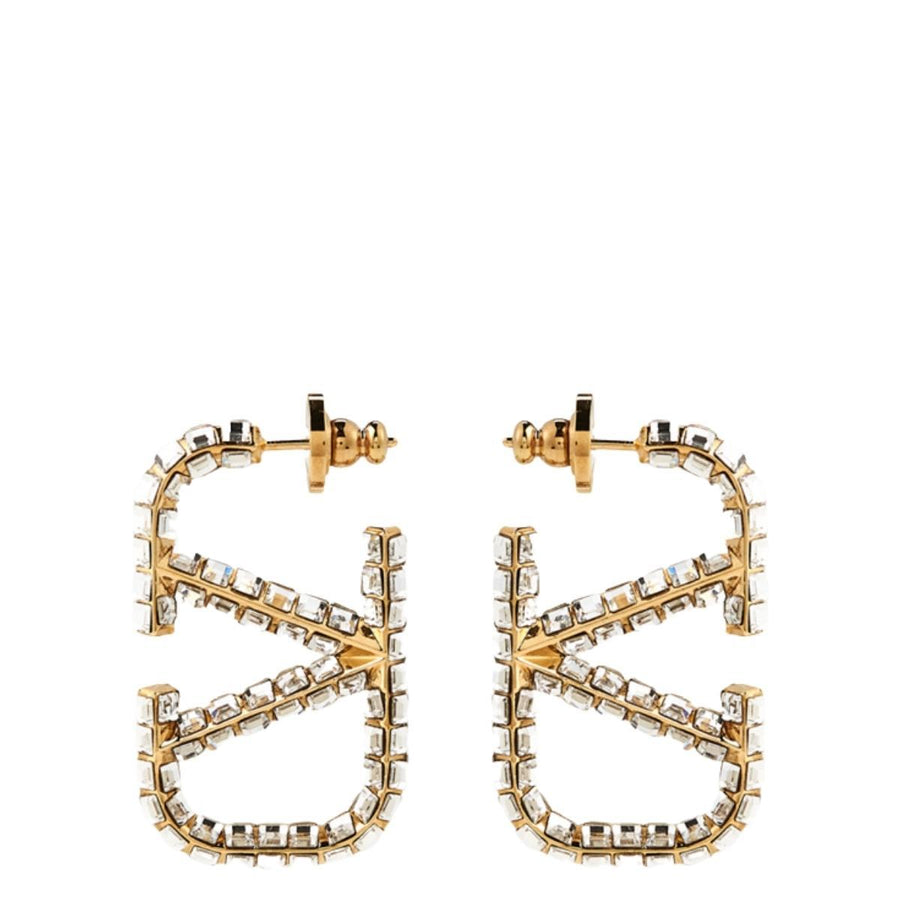 Valentino-VLOGO Strass Pendant Earrings - Runway Catalog