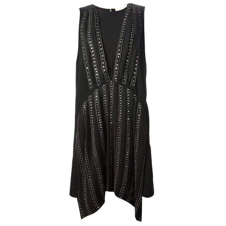 Vanessa Bruno-Black Embellished Silk Cocktail Dress - Runway Catalog
