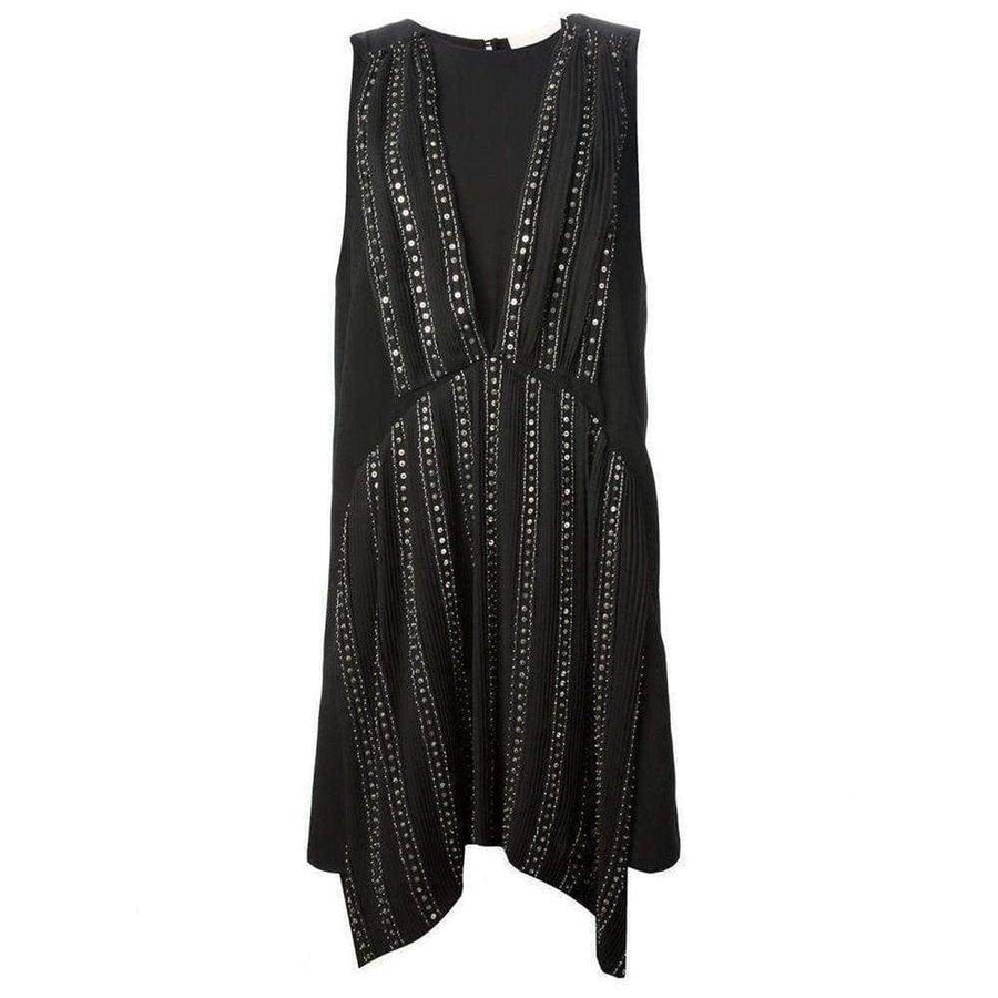 Vanessa Bruno-Black Embellished Silk Cocktail Dress - Runway Catalog