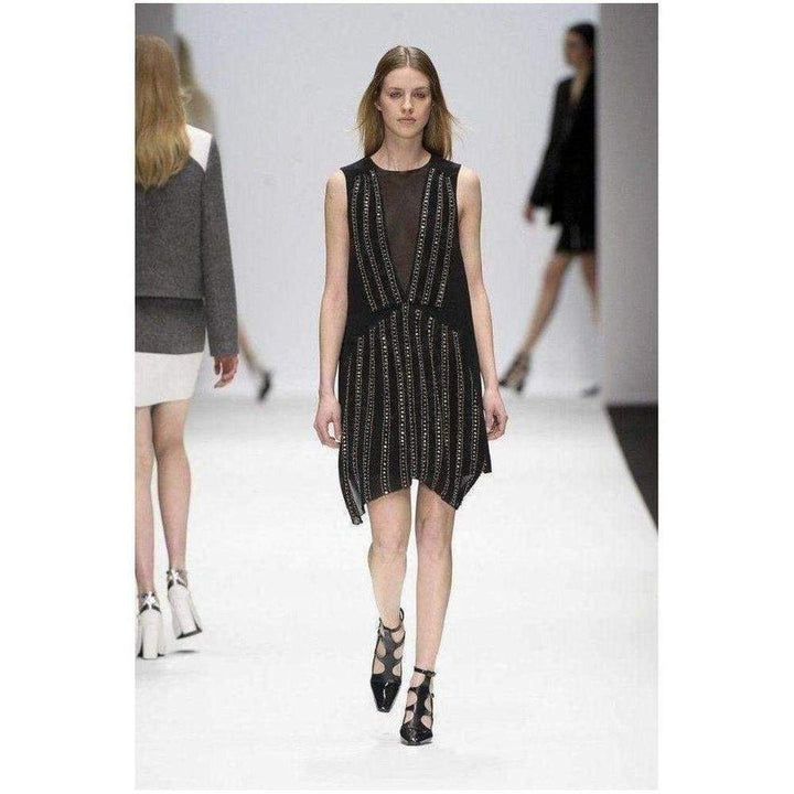 Black Embellished Silk Cocktail Dress