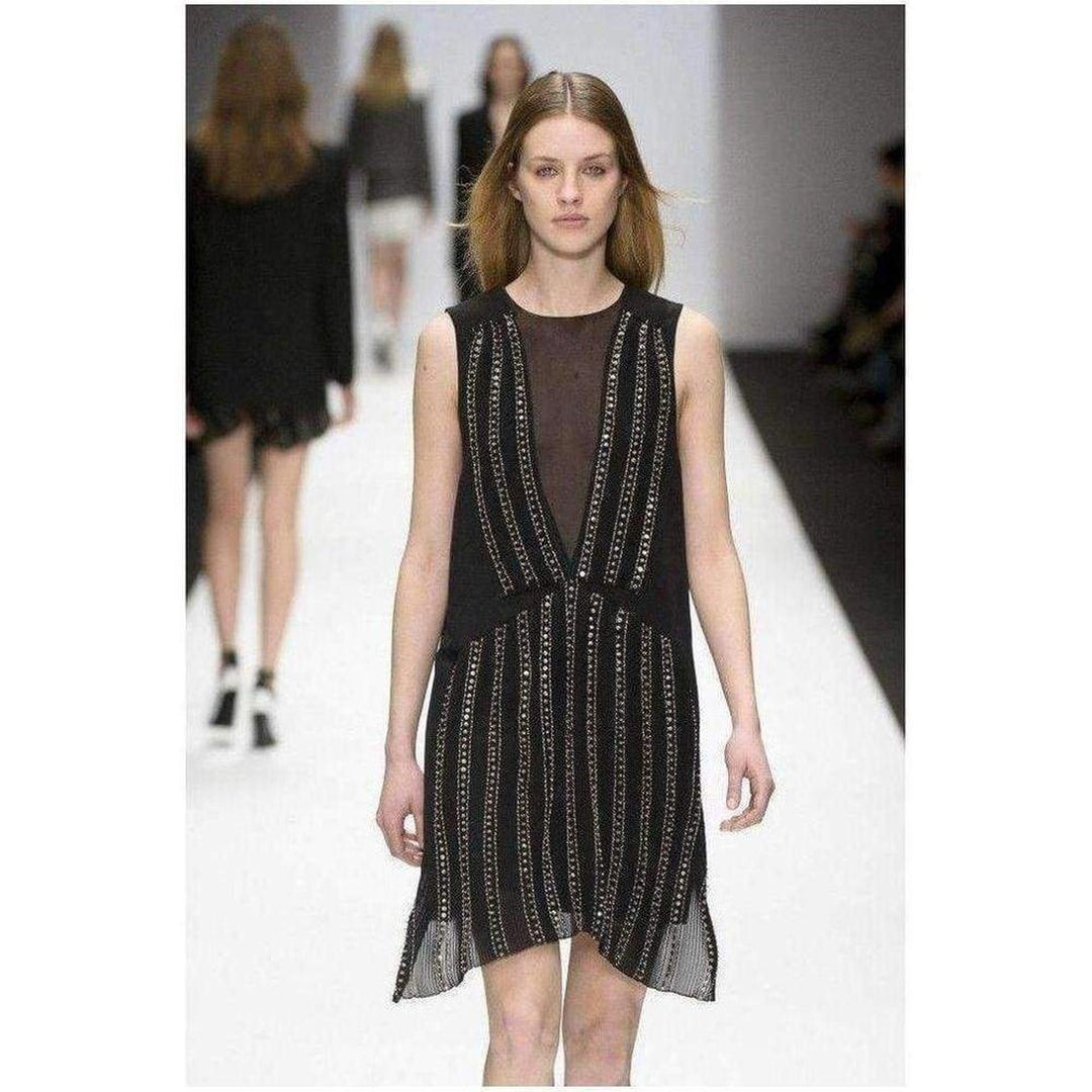 Black Embellished Silk Cocktail Dress