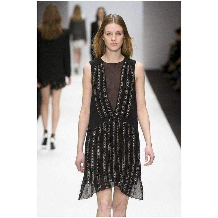 Black Embellished Silk Cocktail Dress
