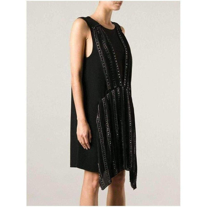 Black Embellished Silk Cocktail Dress
