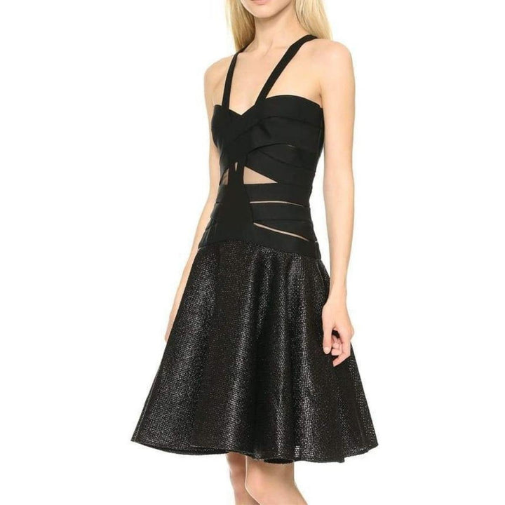 Black Crisscross Cocktail Dress