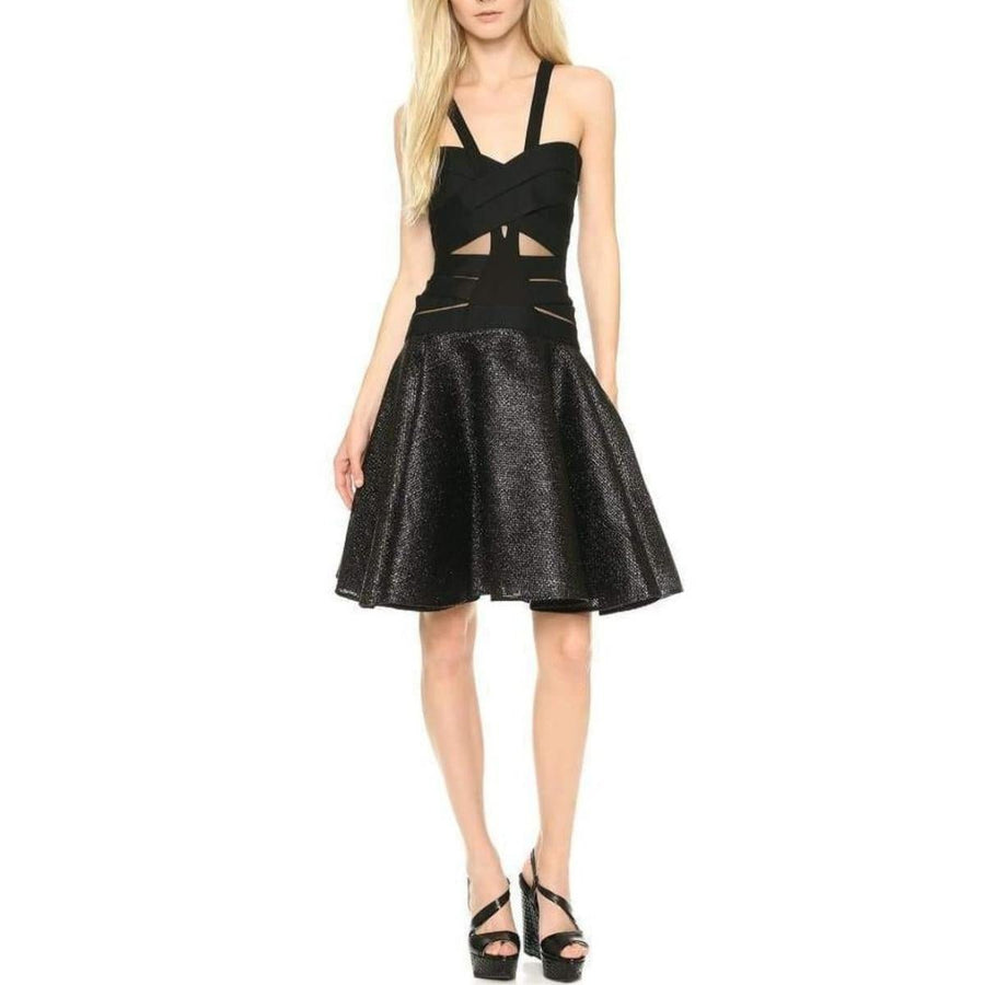 Versace-Black Crisscross Cocktail Dress - Runway Catalog