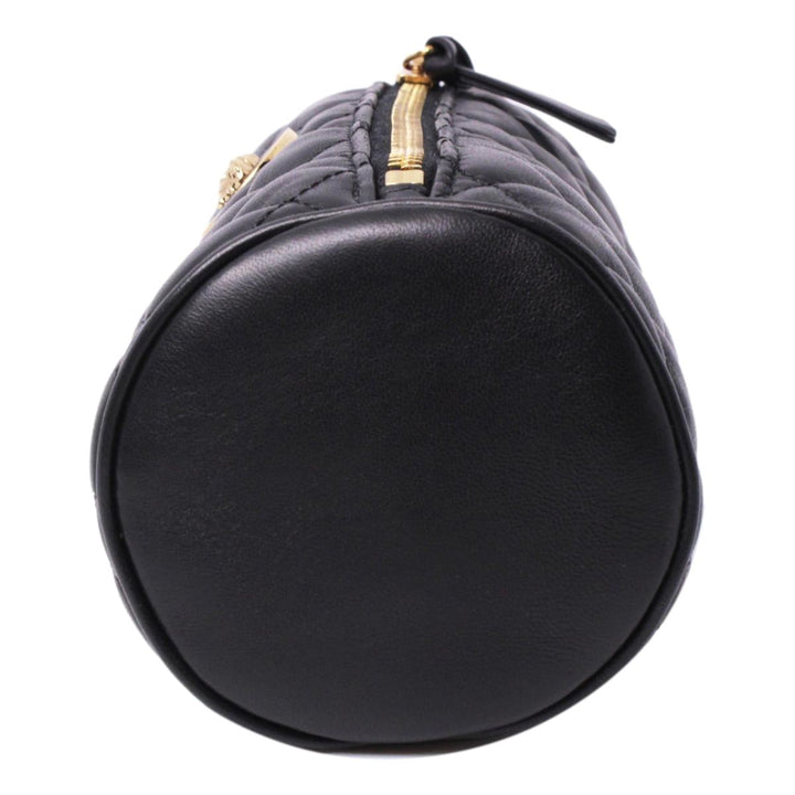 Versace Black Leather Medusa Quilted Cosmetic Bag DP8I171S
