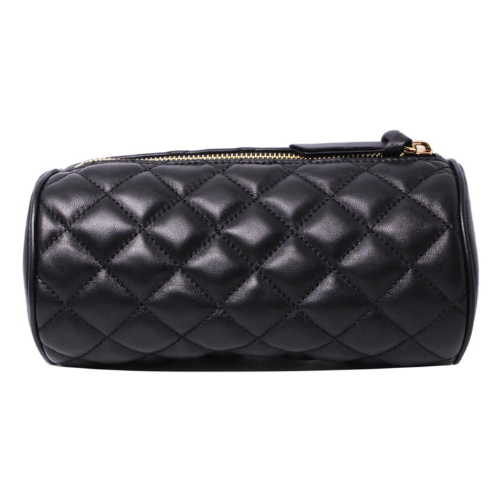 Versace Black Leather Medusa Quilted Cosmetic Bag DP8I171S