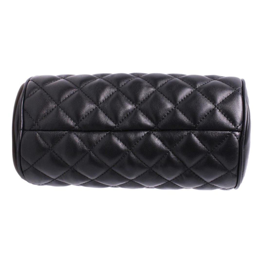 Versace Black Leather Medusa Quilted Cosmetic Bag DP8I171S