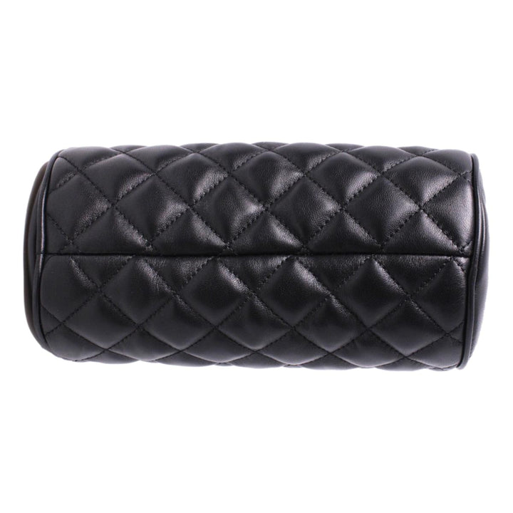 Versace Black Leather Medusa Quilted Cosmetic Bag DP8I171S