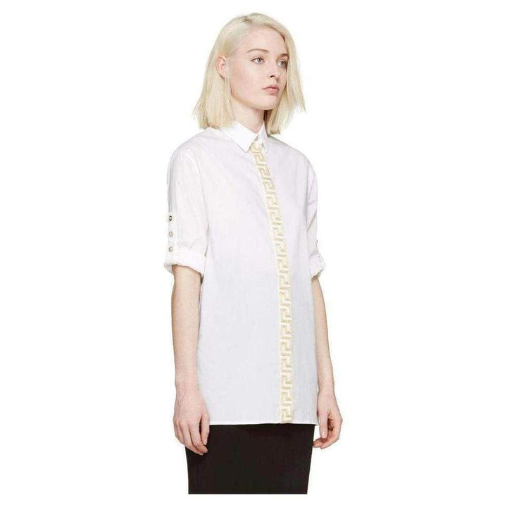 Embroidered White Placket Shirt