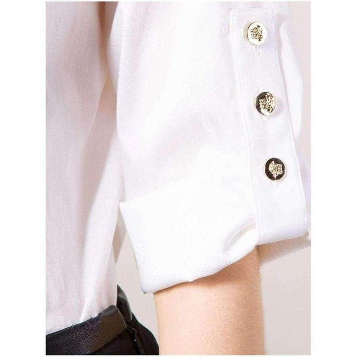 Embroidered White Placket Shirt