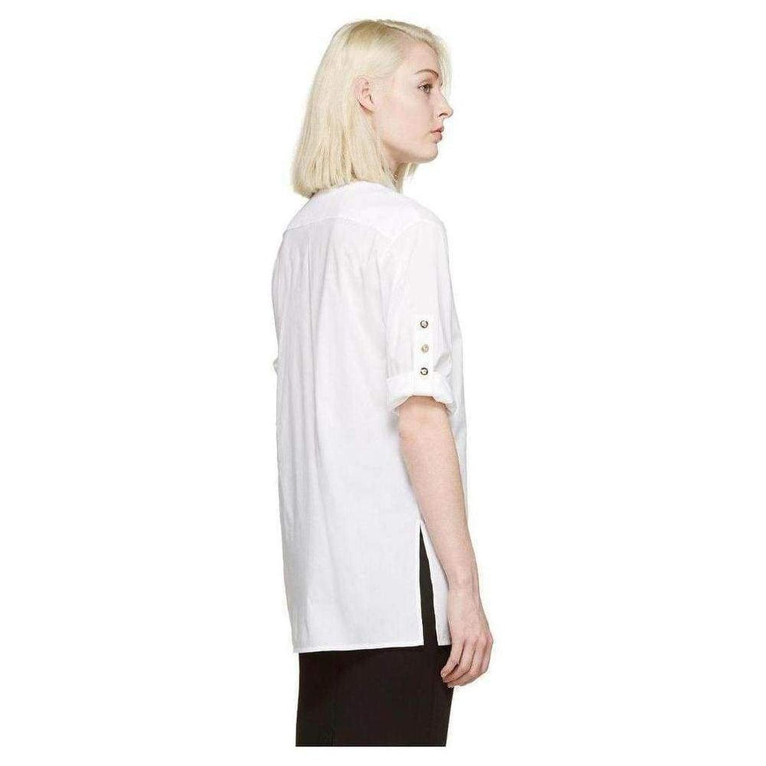 Embroidered White Placket Shirt