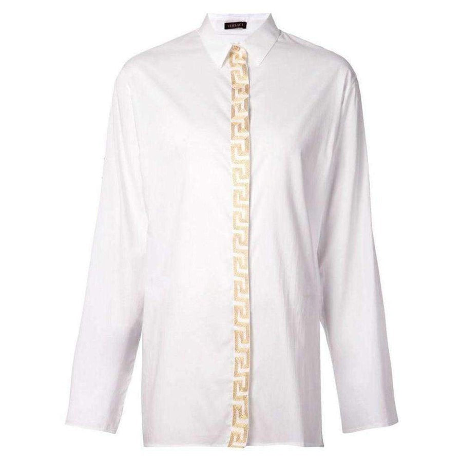 Versace-Embroidered White Placket Shirt - Runway Catalog