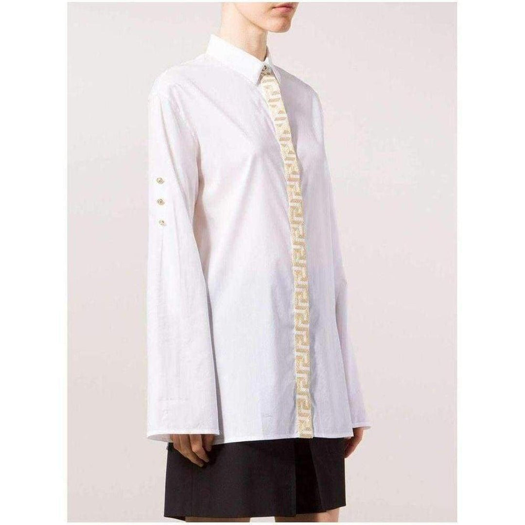 Embroidered White Placket Shirt