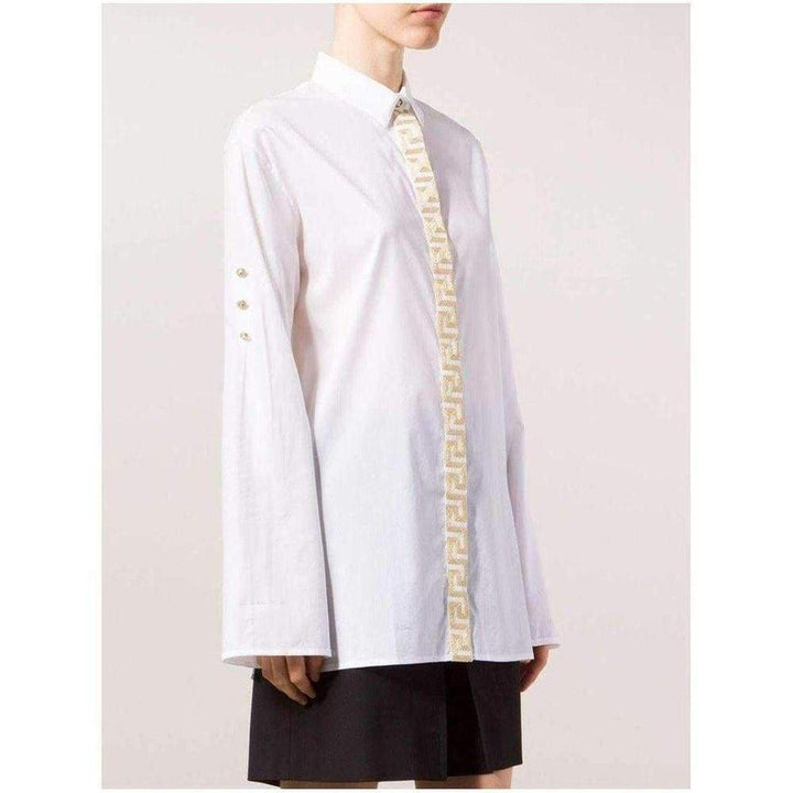 Embroidered White Placket Shirt