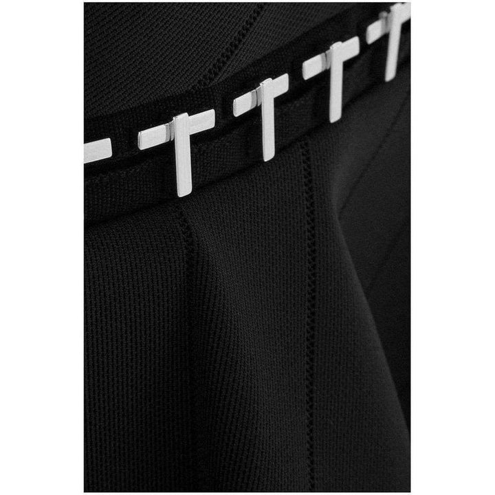 Flared Embellished Stretch Woven Skirt