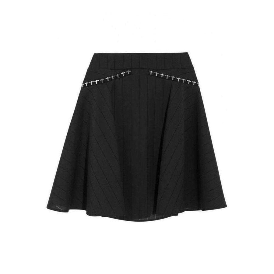 Versace-Flared Embellished Stretch Woven Skirt - Runway Catalog