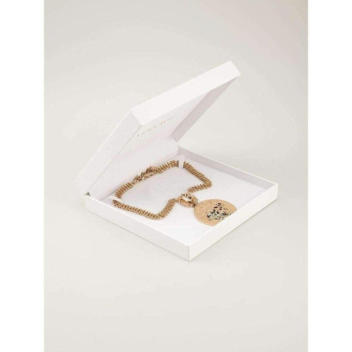 Gold Embellished Medusa Oversized Pendant Necklace