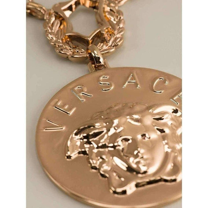 Gold Embellished Medusa Oversized Pendant Necklace