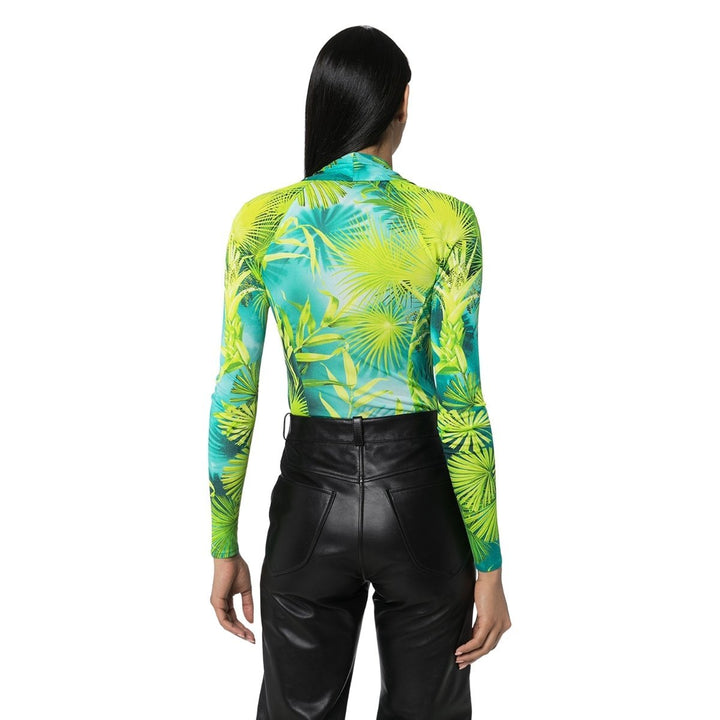 Jungle Print Crepe Jersey Bodysuit