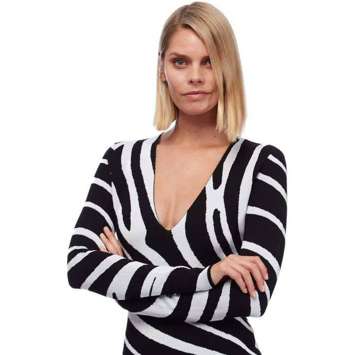 Zebra Print Sweater Dress