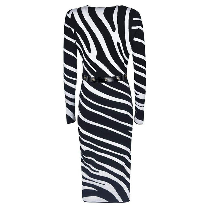 Zebra Print Sweater Dress