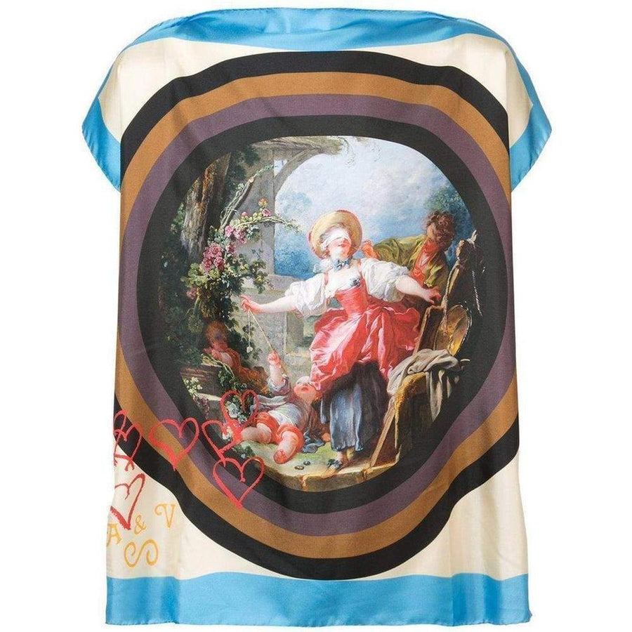 Vivienne Westwood-Blue Fragonard Square Unisex T-shirt - Runway Catalog