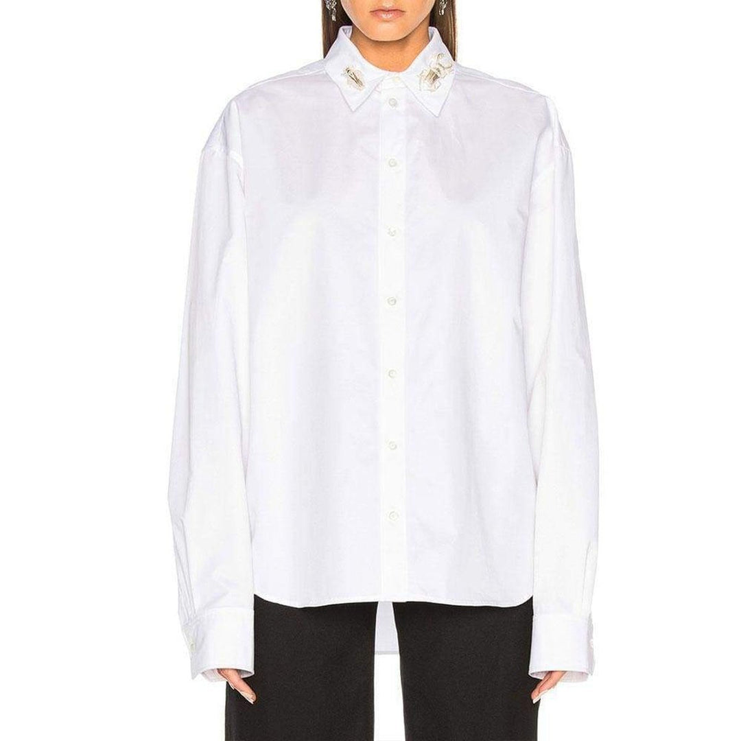 Y/Project-Beetle Embellished Cotton Poplin Shirt - Runway Catalog