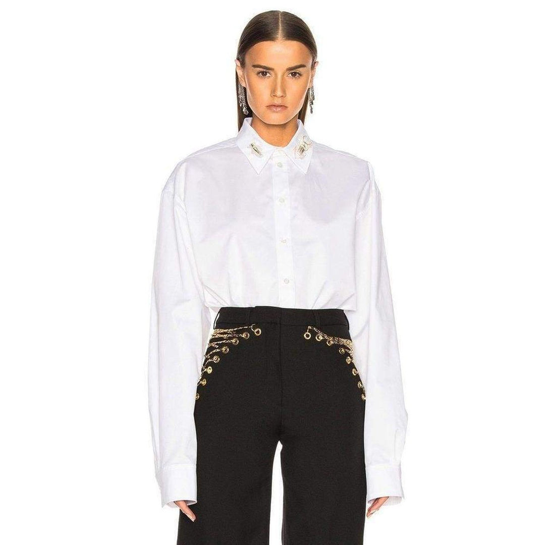 Beetle Embellished Cotton Poplin Shirt