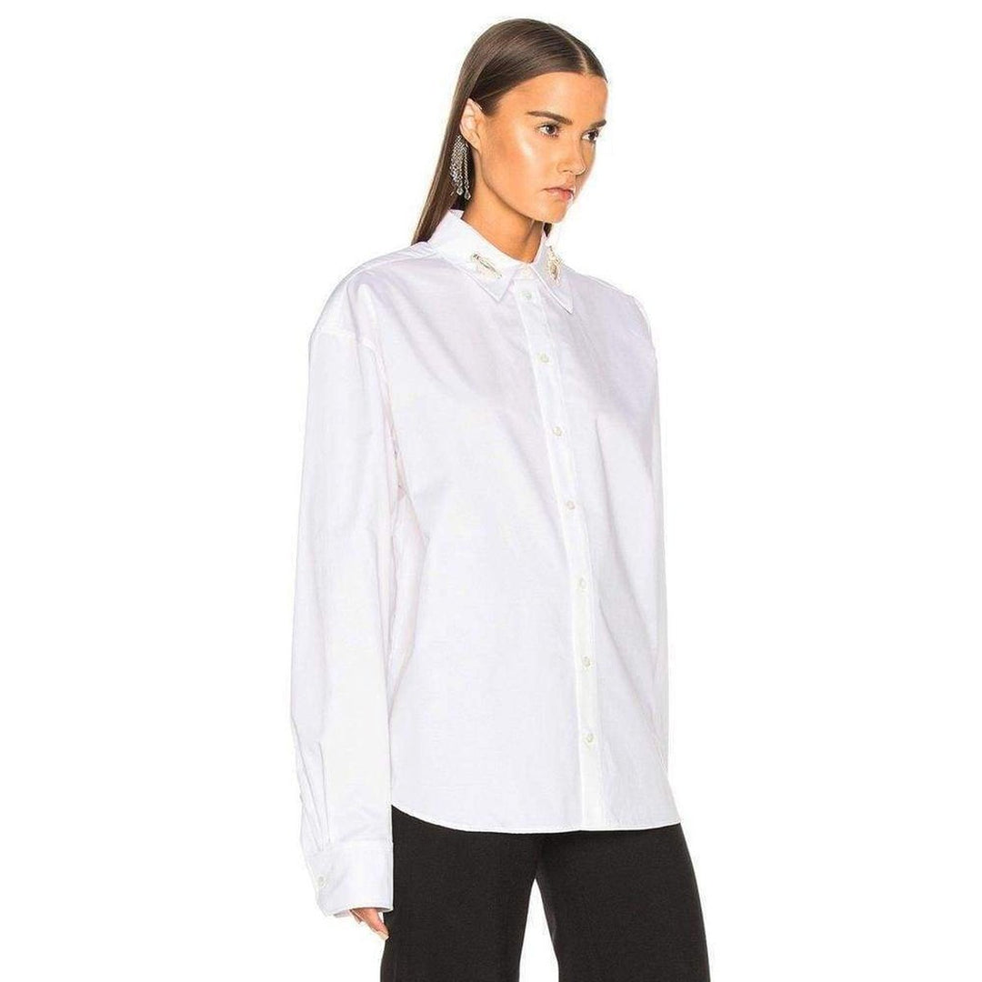 Beetle Embellished Cotton Poplin Shirt