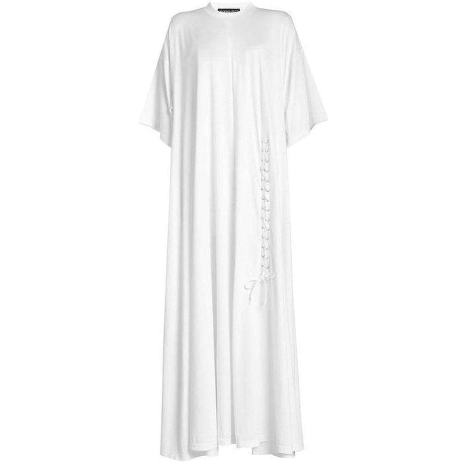 Y/Project-Cotton Dress with Lace-Up Detail - Runway Catalog