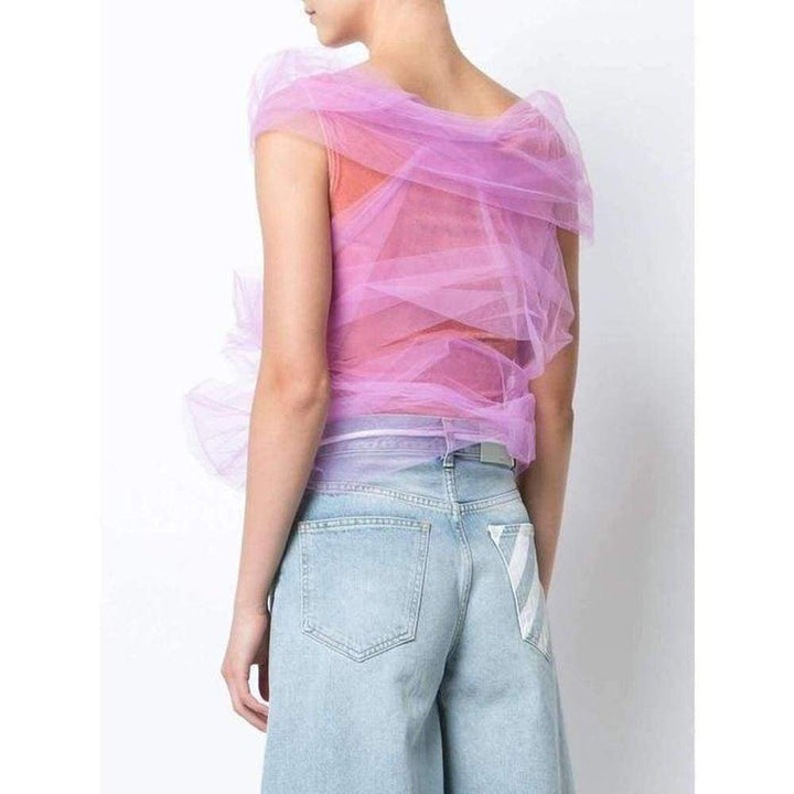 Pink Tulle Layer Second Skin Bodysuit