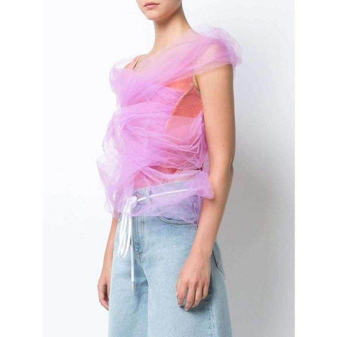 Pink Tulle Layer Second Skin Bodysuit