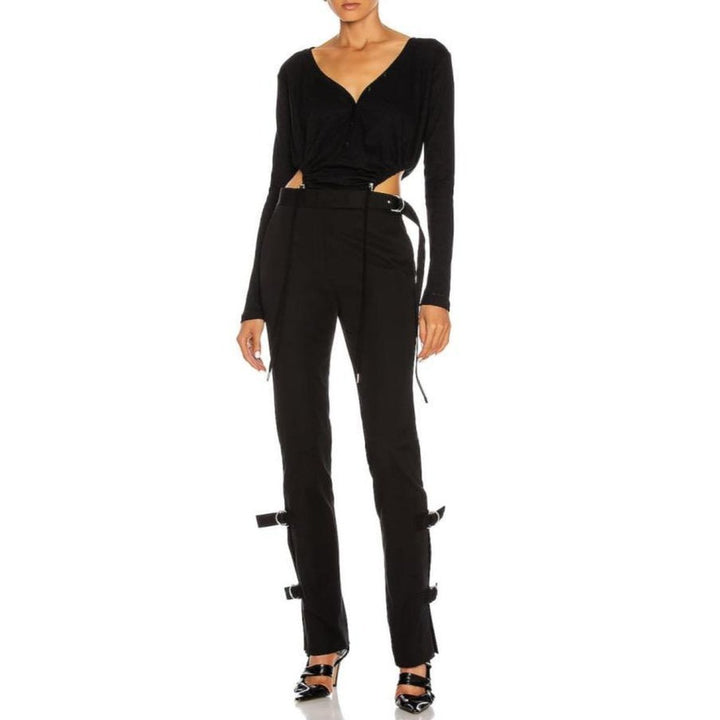 Stretch Cotton Toggle-tie Bodysuit