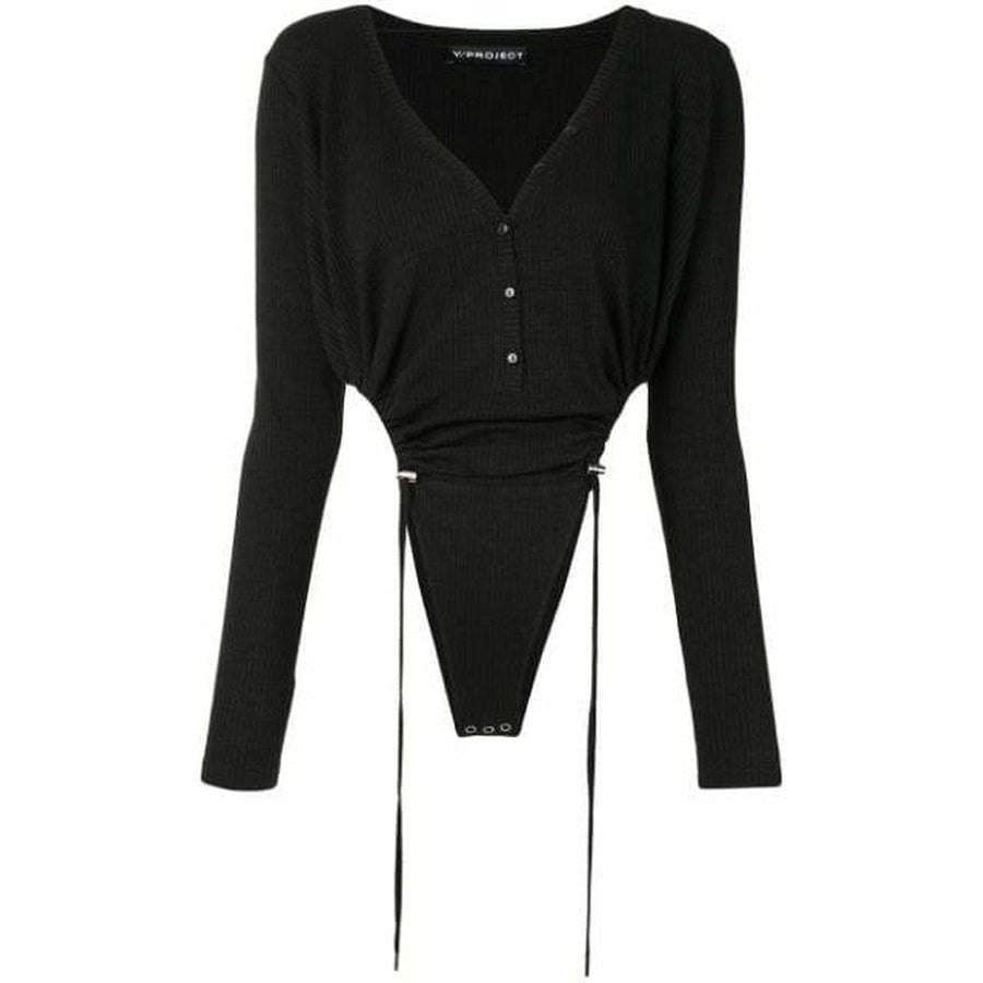 Y/Project-Stretch Cotton Toggle-tie Bodysuit - Runway Catalog