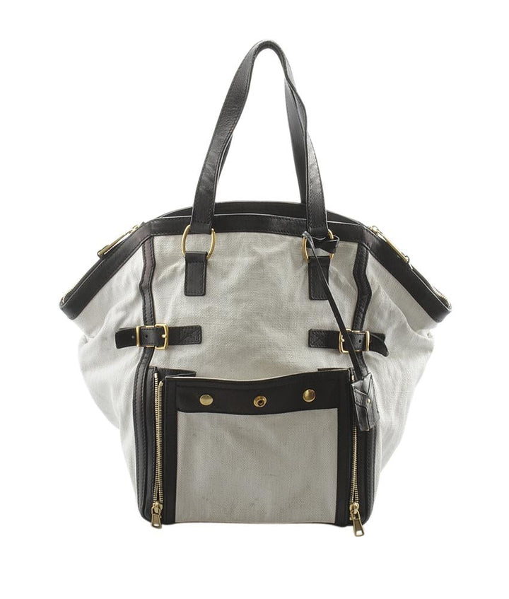 Yves Saint Laurent Downtown Black & Beige Shoulder Bag