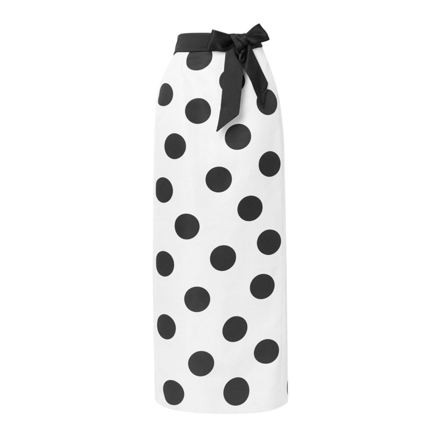 Yves Saint Laurent-High Waist Polka Dot Silk Twill Skirt - Runway Catalog