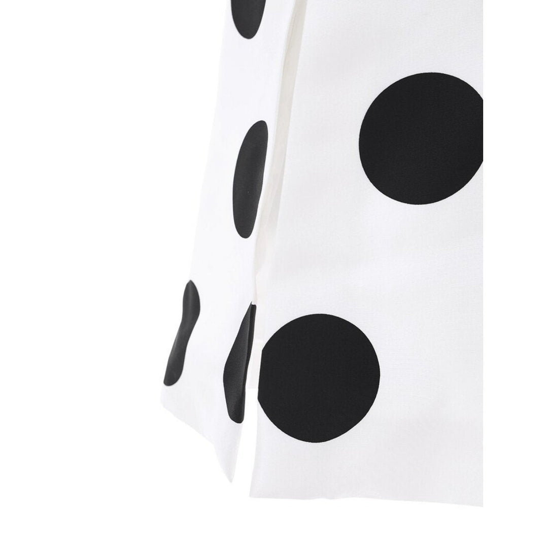 High Waist Polka Dot Silk Twill Skirt