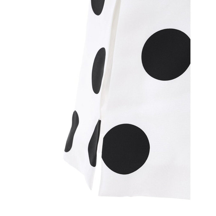 High Waist Polka Dot Silk Twill Skirt