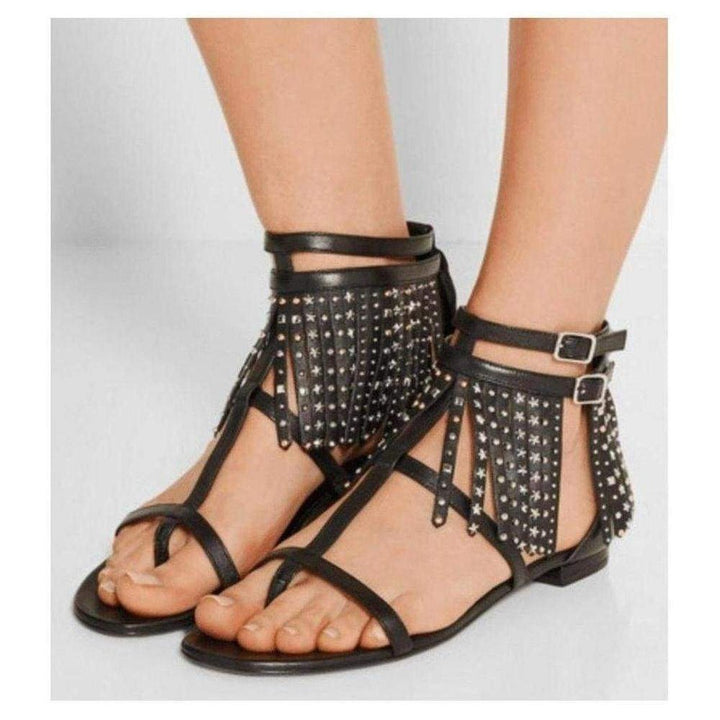Leather Fringe Sandals
