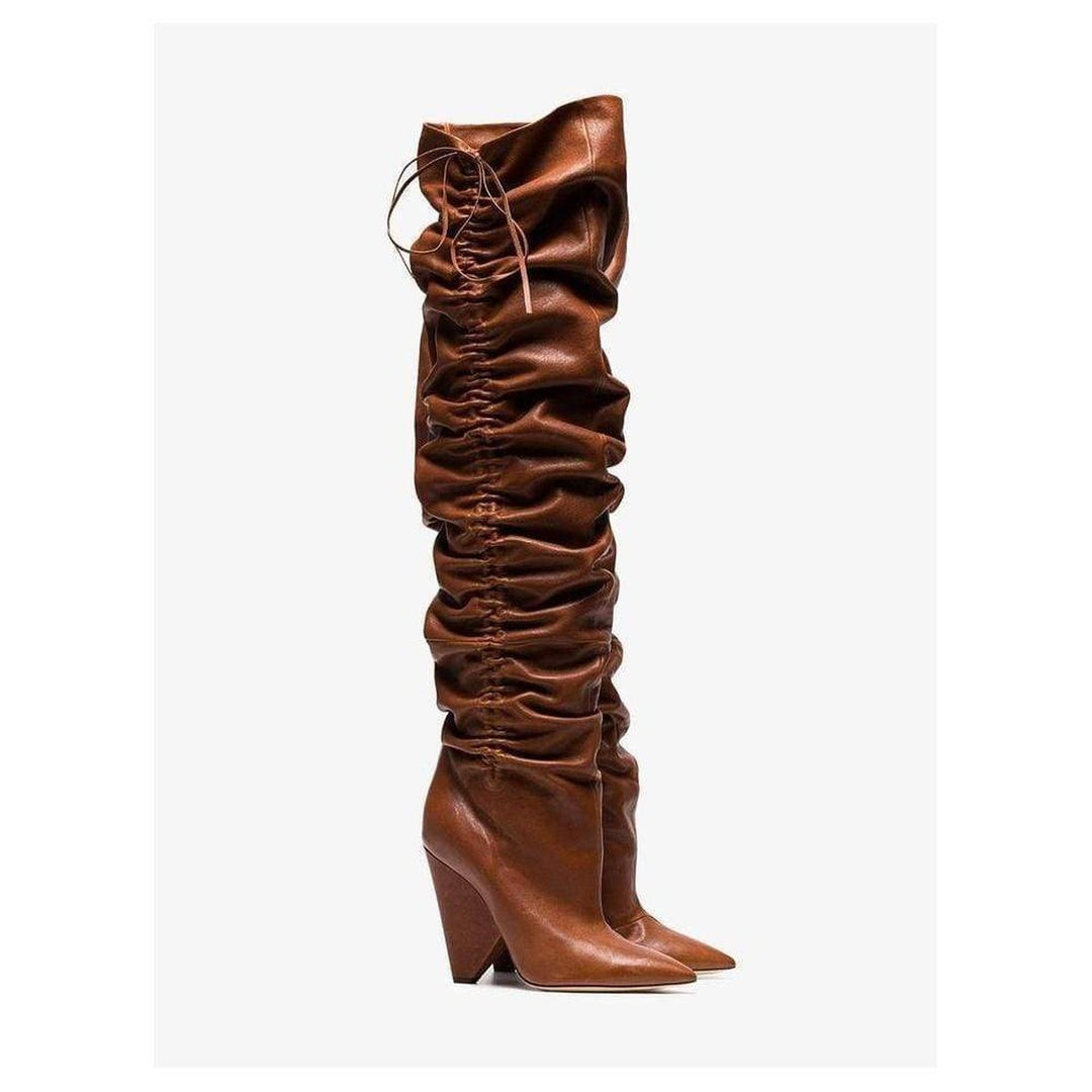 Niki 105 Leather Thigh High Boots