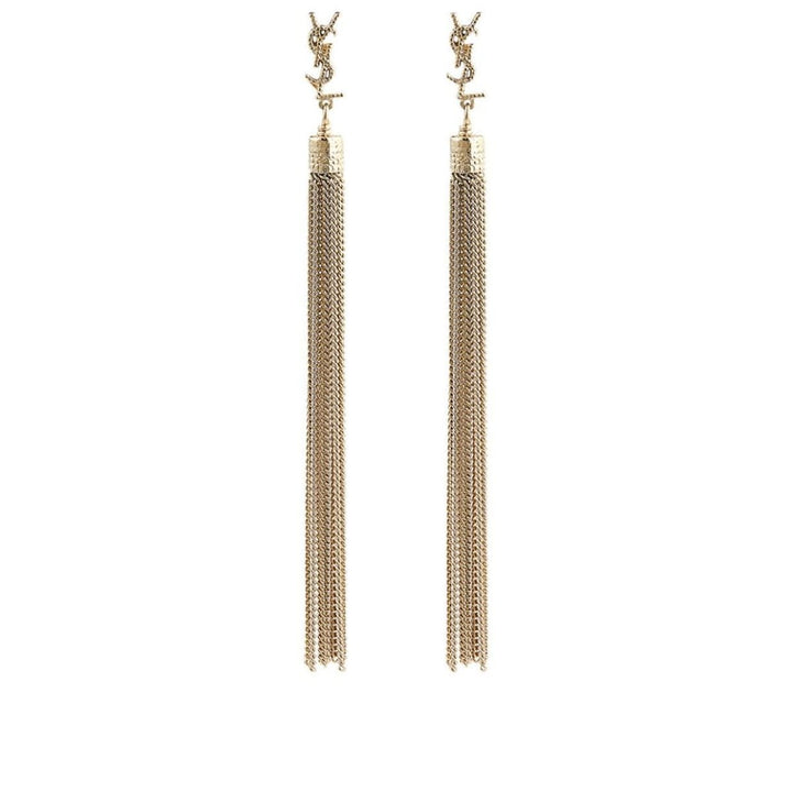 Yves Saint Laurent-YSL Monogram Chain Drop Earrings - Runway Catalog