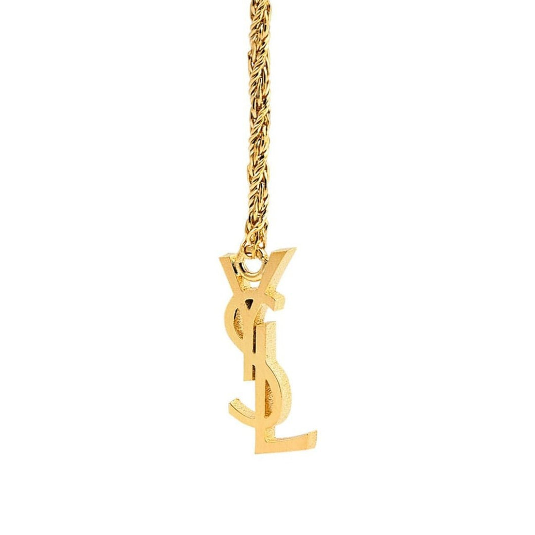 YSL Monogram Long Chain Drop Earrings