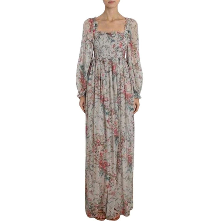 Bayou Shirred Long Dress