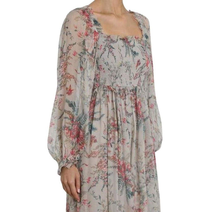 Bayou Shirred Long Dress