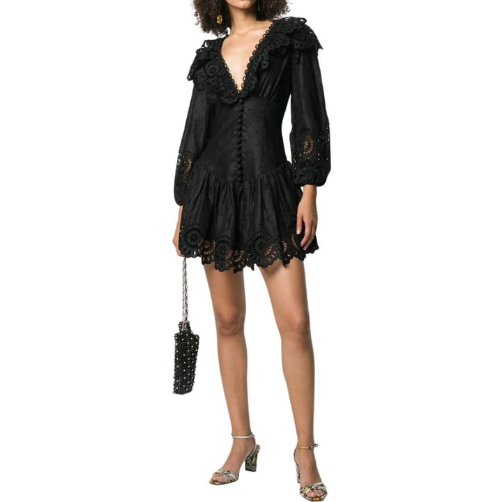 Bellitude Linen Scallop Mini Dress